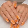 Gold Drip | Press-On Nails | 24 pcs | Almond Shape | Long | Reusable Design